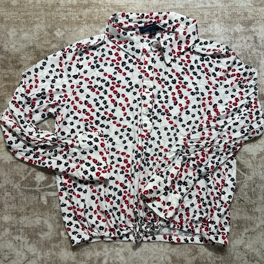 Tommy Hilfiger Red and Black Floral Shirt